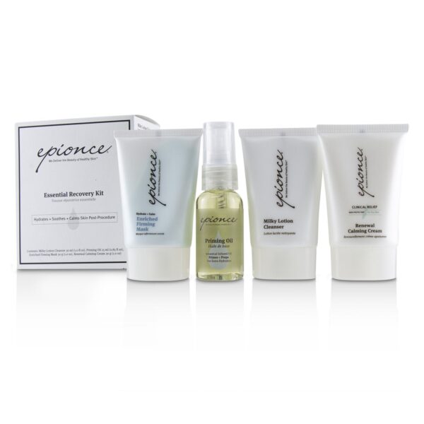 Epionce/エピオンス+エッセンシャル リカバリー キット: ミルキー ローション クレンザー 30ml+ プライミング オイル 25ml+ エンリッチド ファーミング マスク 30g+ リニューアルカーミング クリーム 30g +4pcs ブランドコスメ