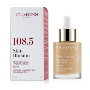 Clarins/クラランス+Skin Illusion Natural Hydrating Foundation SPF 15 # 108.5 Cashew +30ml/1oz ブランドコスメ