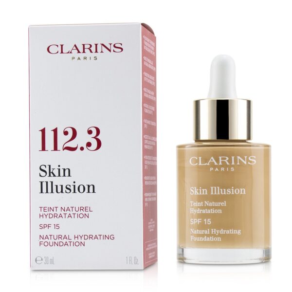 Clarins/クラランス+Skin Illusion Natural Hydrating Foundation SPF 15 # 112.3 Sandalwood +30ml/1oz ブランドコスメ