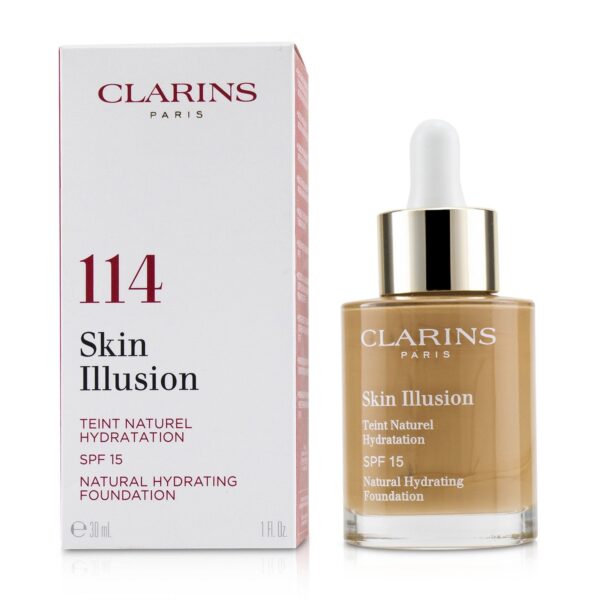 Clarins/クラランス+Skin Illusion Natural Hydrating Foundation SPF 15 # 114 Cappuccino +30ml/1oz ブランドコスメ