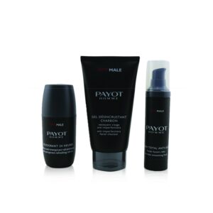 Payot/パイヨ+オプティマル エナジャイジング リチュアル For メン セット : 1x フェイシャル クレンザー 150ml + 1x リンクル スムージング フルイド 50ml + 1x 24 アワー ロールオン 75ml+3pcs ブランドコスメ