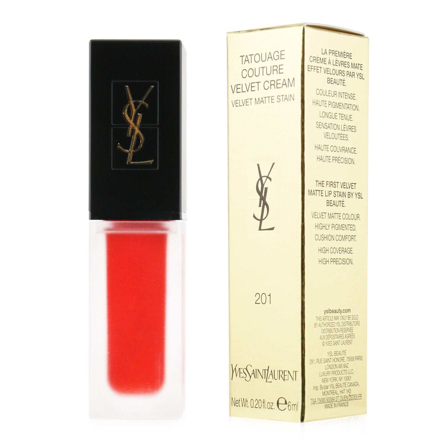 Yves Saint Laurent/イヴ・サンローラン+タトワージュ クチュール ベルベットクリーム+6ml/0.2oz+# 201 ルージュ タトワージュ ブランドコスメ