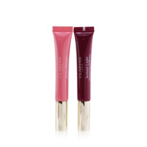 Clarins/クラランス+Instant Light Lip Perfector Collection: #01 Rose Shimmer + #08 Plum Shimmer +2x 12ml/0.35oz+#01 Rose Shimmer + #08 Plum Shimmer ブランドコスメ