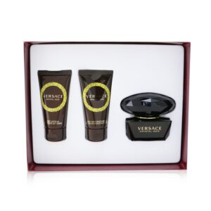 Versace/ヴェルサーチ+Crystal Noir Coffret: Eau De Toilette Spray 50ml/1.7oz + Bath & Shower Gel 50ml/1.7oz + Body Lotion 50ml/1.7oz +3pcs ブランドコスメ