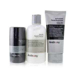 Anthony/アンソニー+Basic Kit With Alcohol Free Deodorant: Cleanser 237ml + Moisturizer 90ml + Deodorant 70g +3pcs ブランドコスメ