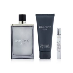 Jimmy Choo/ジミーチュウ+ジミーチューセット：オードトワレスプレー100ml / 3.4oz +オードトワレスプレー7.5ml / 0.25oz +アフターシェーブバーム100ml / 3.3oz+3pcs ブランドコスメ