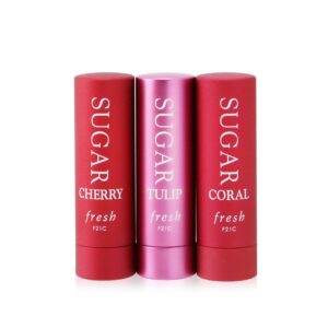 Fresh/フレッシュ+Blushing Lip Beauties Set: 3x Mini Sugar Lip Treatment SPF 15 2.2g (#Tulip + #Coral + #Cherry) +3x2.2g/0.07oz ブランドコスメ