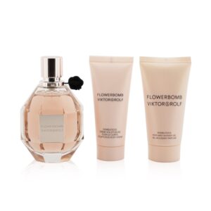 Viktor & Rolf/ビクター & ロルフ+Flowerbomb Coffret: Eau De Parfum Spray 100ml/3.4oz + Body Cream 40ml/1.36oz + Shower Gel 50ml/1.7oz +3pcs ブランドコスメ