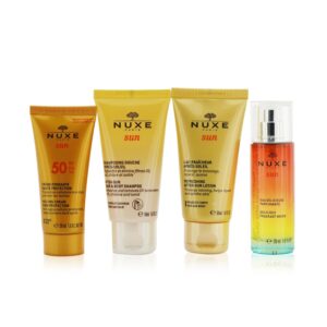 Nuxe/ニュクス+Nuxe Sun My Summer Ritual Coffret: Melting Cream High Protection For Face SPF 50 30ml/1oz + After-Sun Hair & Body Shampoo 50ml/1.6oz + Refreshing After-Sun Lotion For Face & Body 50ml/1.6oz + Delicious Fragrant Water Spray 30ml/1oz +4pcs ブランドコスメ